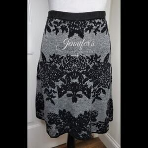 3/$30 Cupio Black and Gray Floral Sweater Skirt
